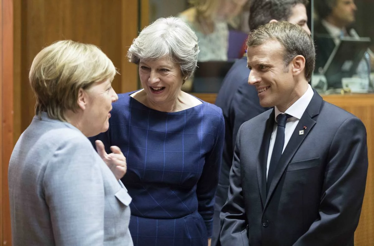 Angela Merkel, Theresa May, Emmanuel Macron