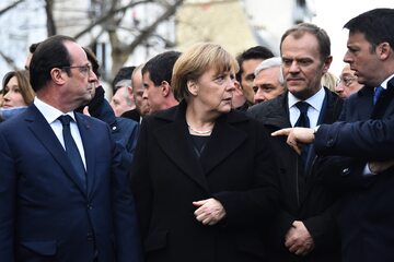 Francois Hollande, Angela Merkel, Donald Tusk i Matteo Renzi
