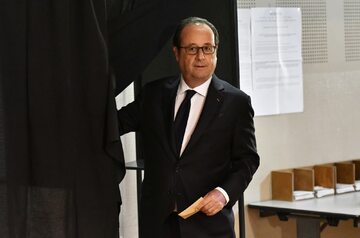 Francois Hollande podczas pierwszej tury wyborów
