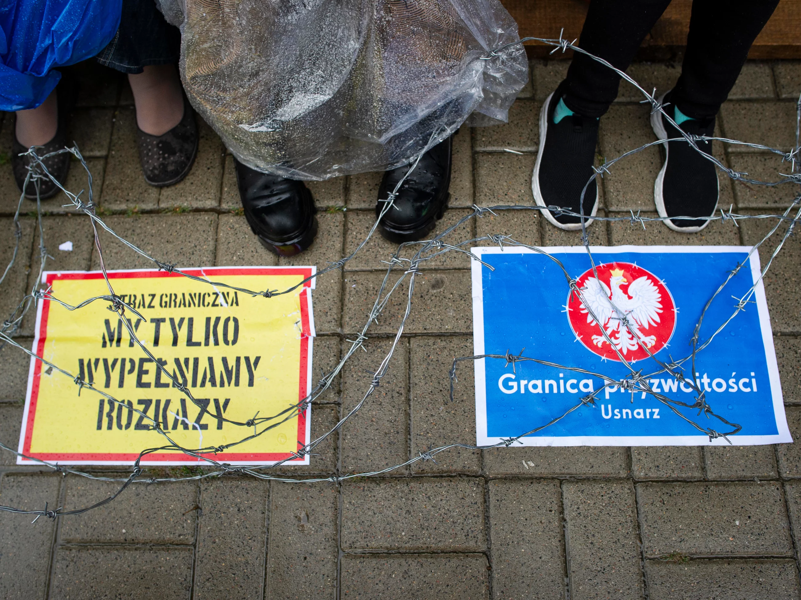 Protest przed Komendą Główną Straży Granicznej w Warszawie, 23.08.2021 r.