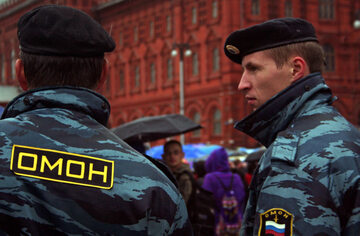 Funkcjonariusze OMON w Moskwie