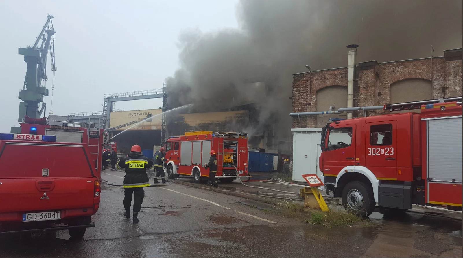 Pożar na terenie stoczni