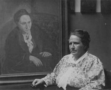 Gertrude Stein obok jej portretu autorstwa Picassa