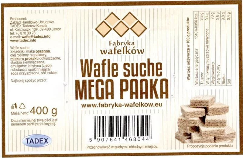 Wafle, których dotyczy ostrzeżenie