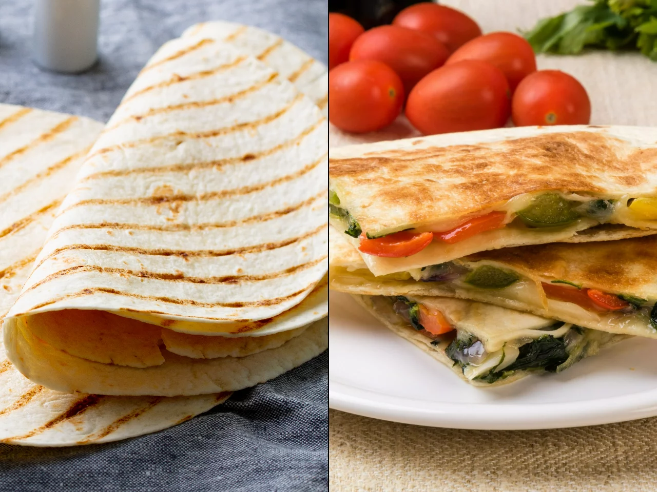Placek tortilli i quesadilla z warzywami