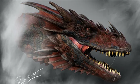 Grafika przedstawiająca smoka z „House of the Dragon”