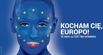 Grafika promująca marsz Kocham Cię, Europo!