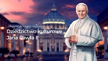 Grafika zapowiadająca grę „Dziedzictwo kulturowe Jana Pawła II”