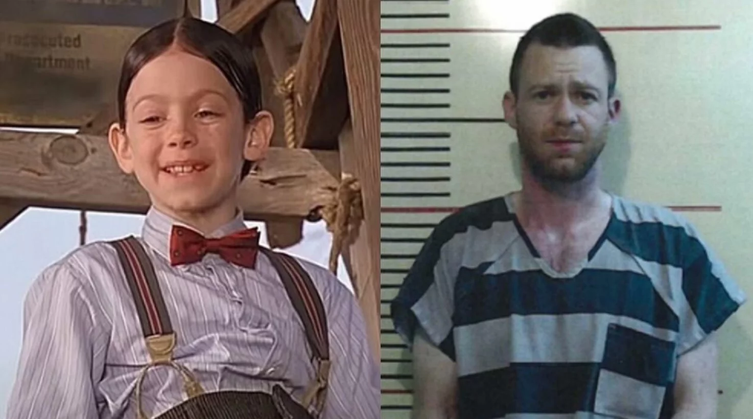 Brandon “Bug” Hall jako Alfalfa w filmie „Klub urwisów” i po zatrzymaniu