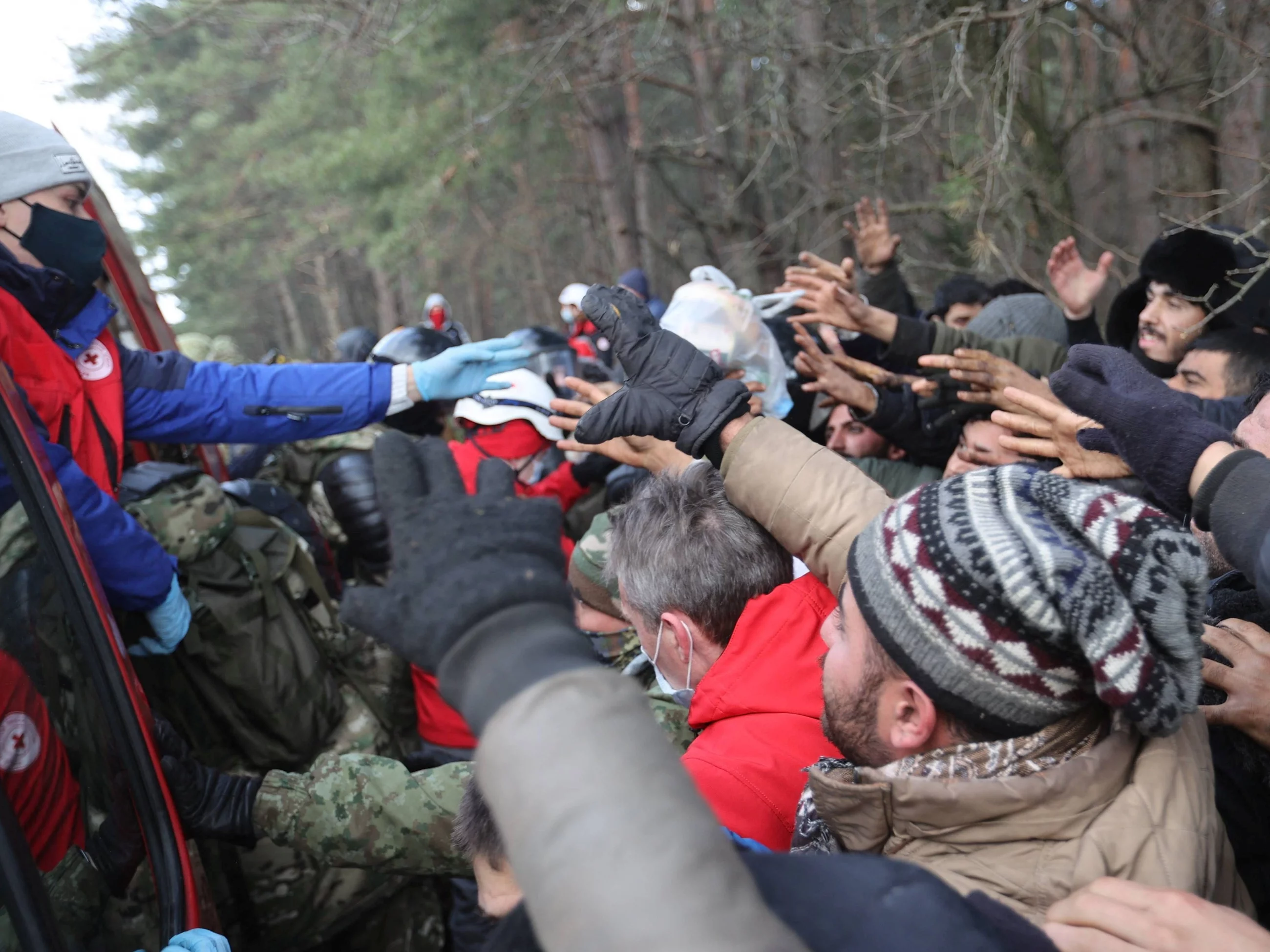 Migranci po stronie białoruskiej