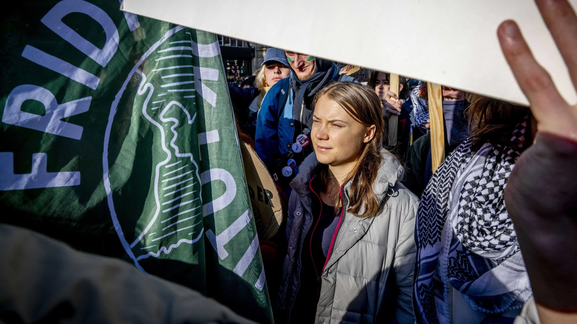 Greta Thunberg na marszu na rzecz klimatu i sprawiedliwości w Amsterdamie