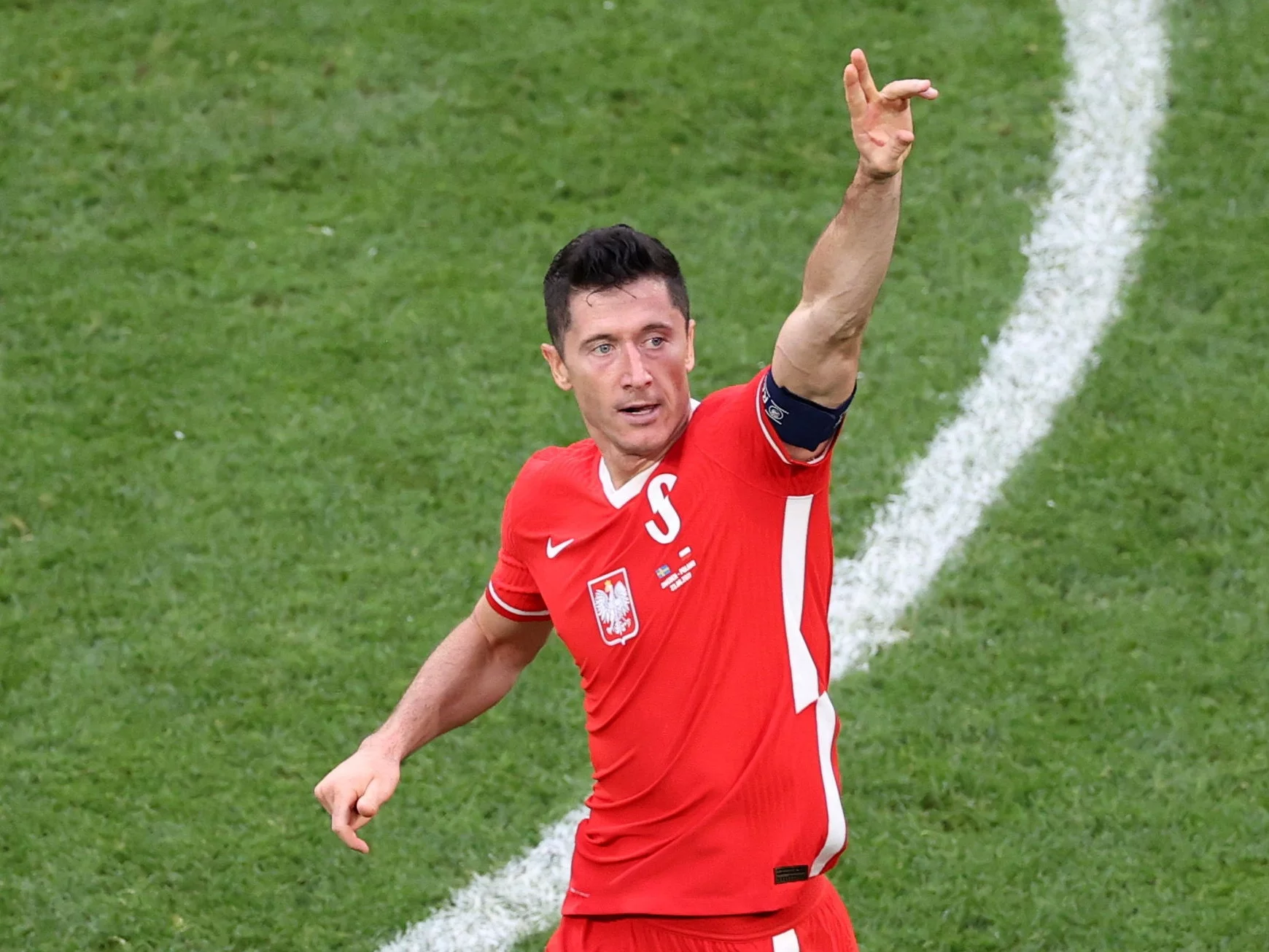 Robert Lewandowski w barwach reprezentacji Polski