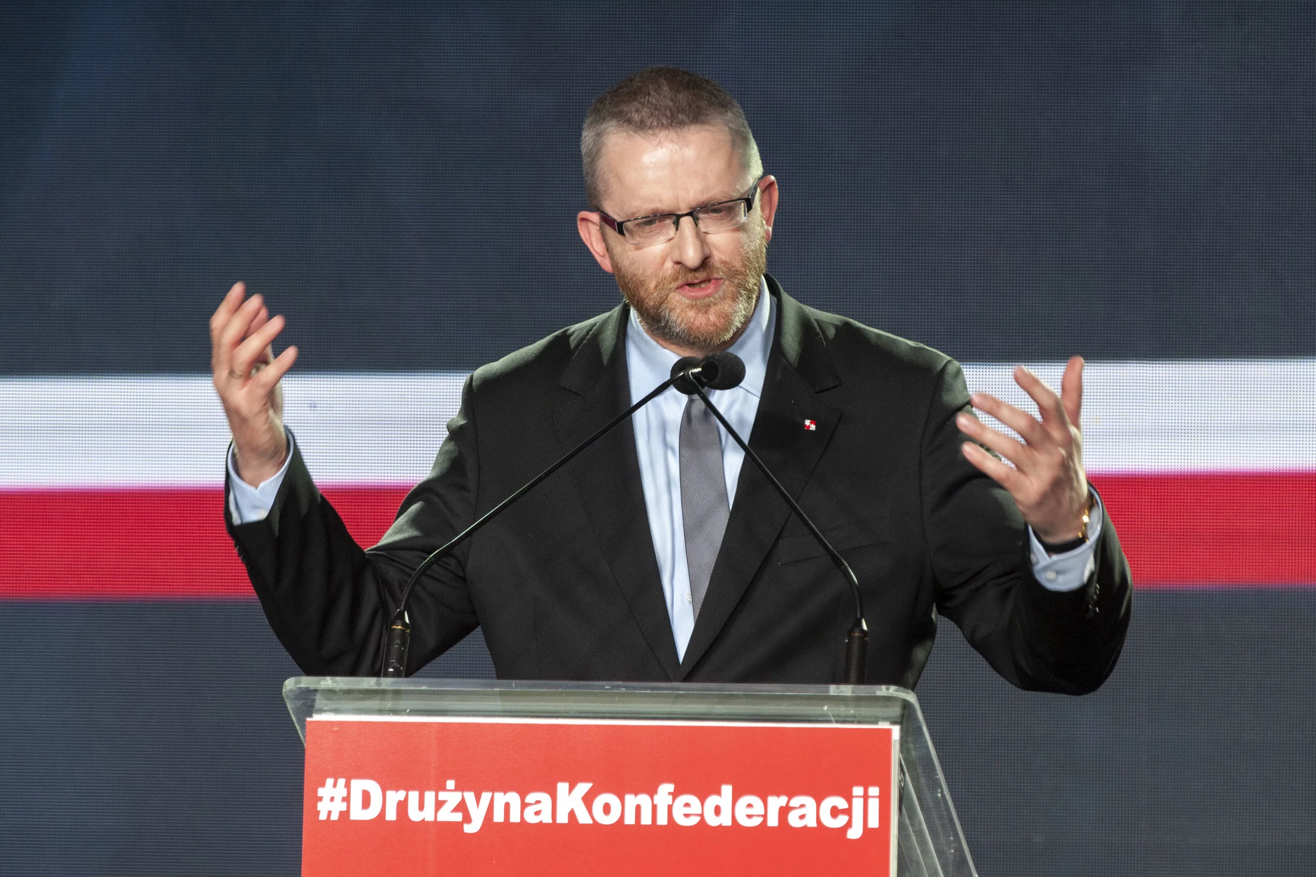 Grzegorz Braun na konwencji Konfederacji