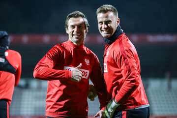 Grzegorz Krychowiak i Artur Boruc (po prawej)