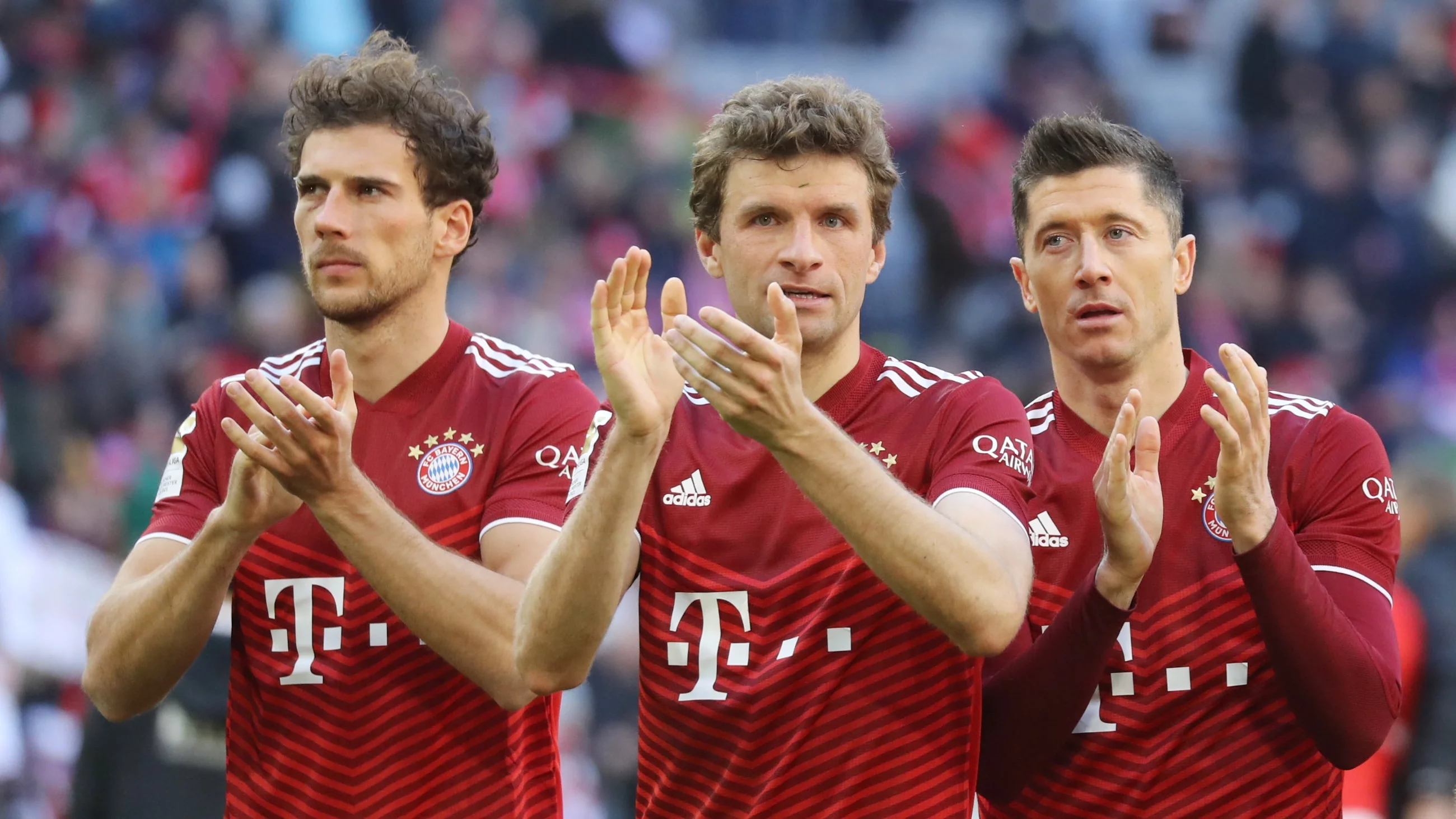 Leon Goretzka, Thomas Mueller i Robert Lewandowski