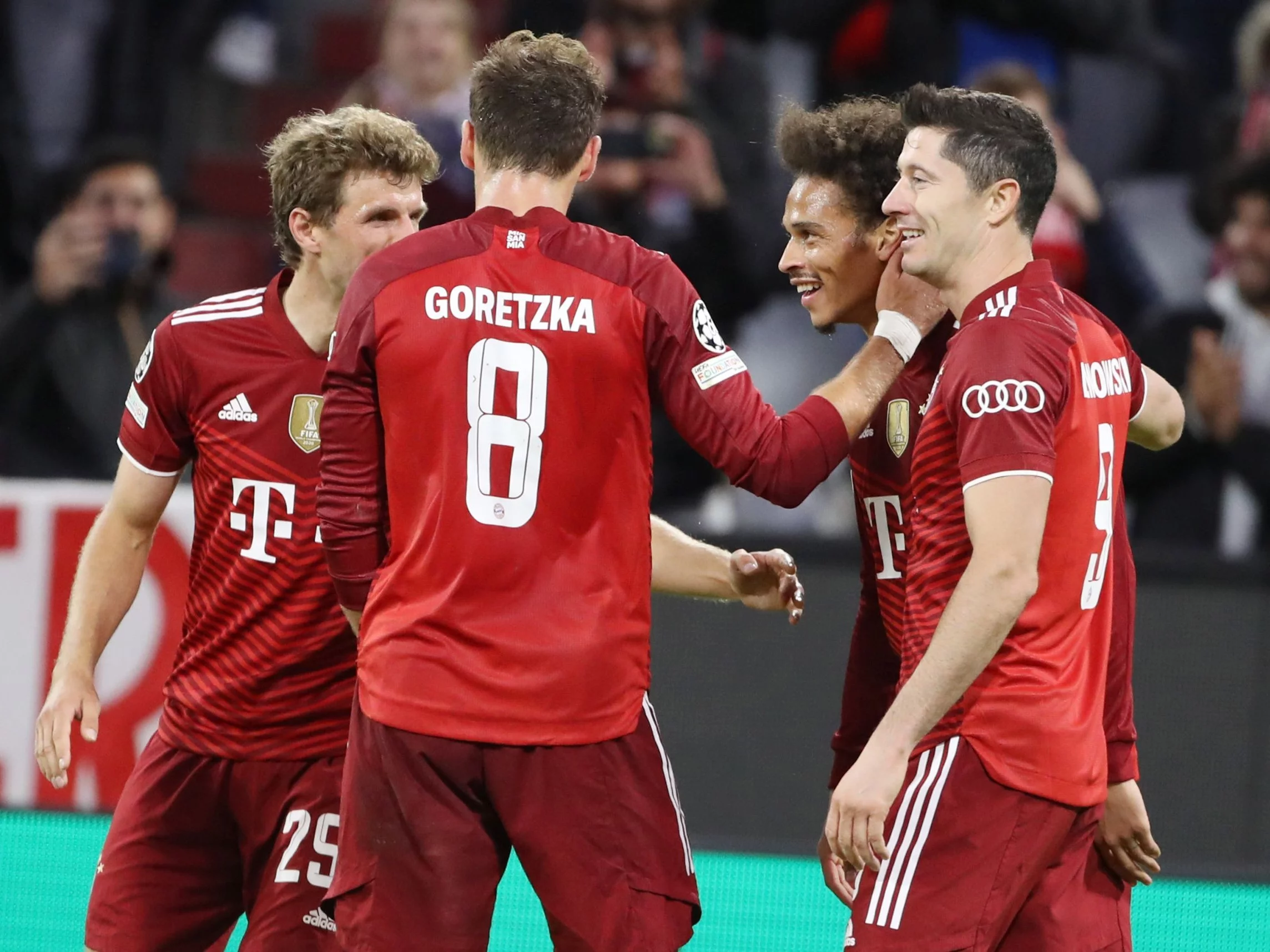 Thomas Mueller, Leon Goretzka, Leroy Sane i Robert Lewandowski