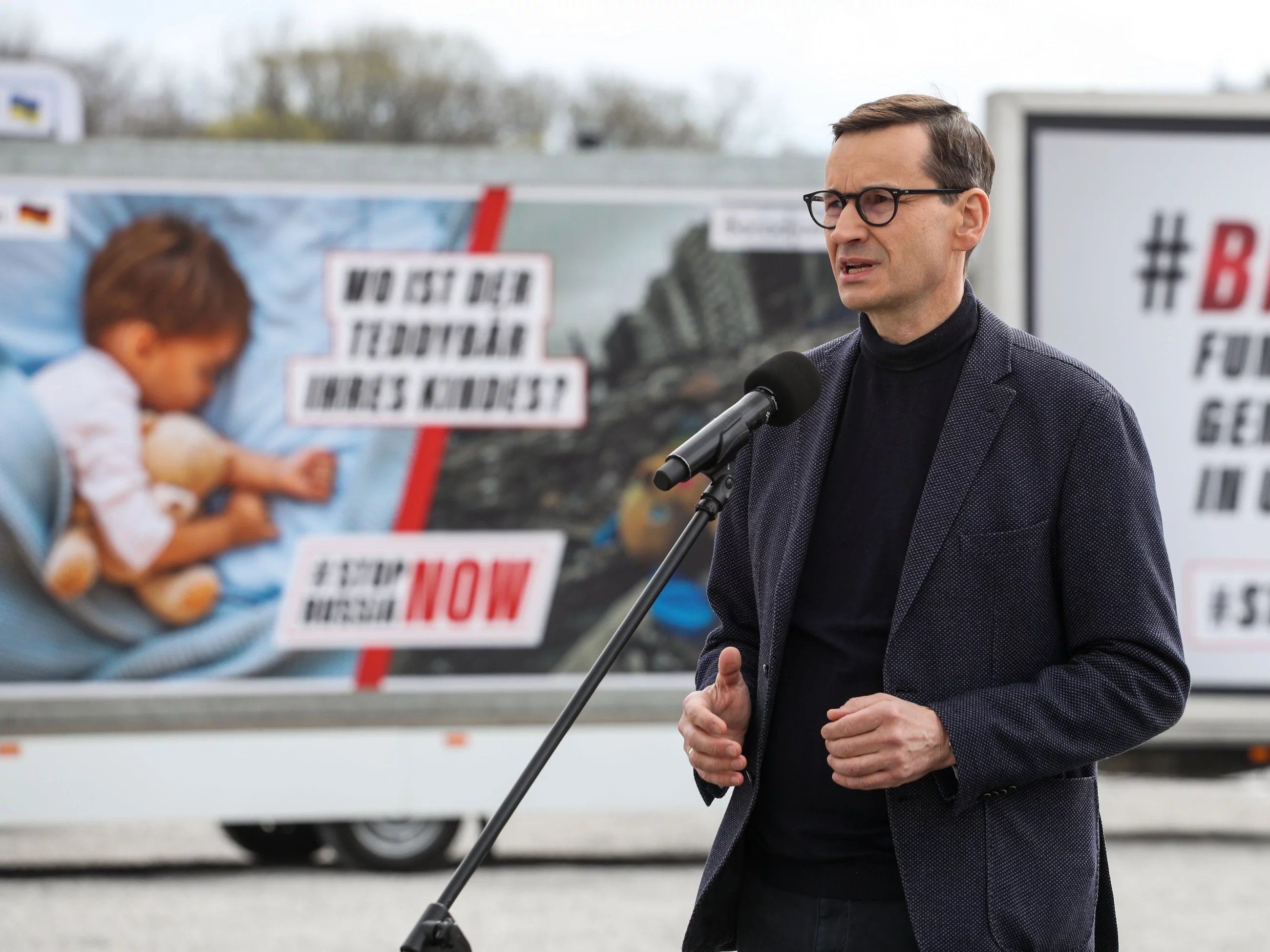 Premier Mateusz Morawiecki podczas inauguracji kampanii „Stop Russia now!”