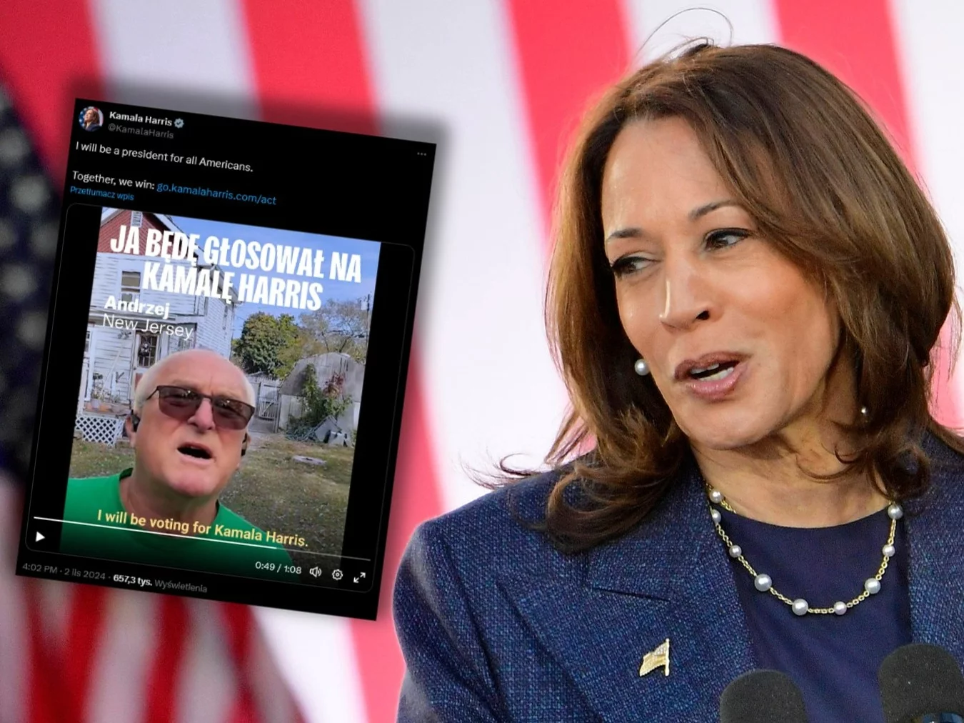 Kamala Harris i pan Andrzej z New Jersey