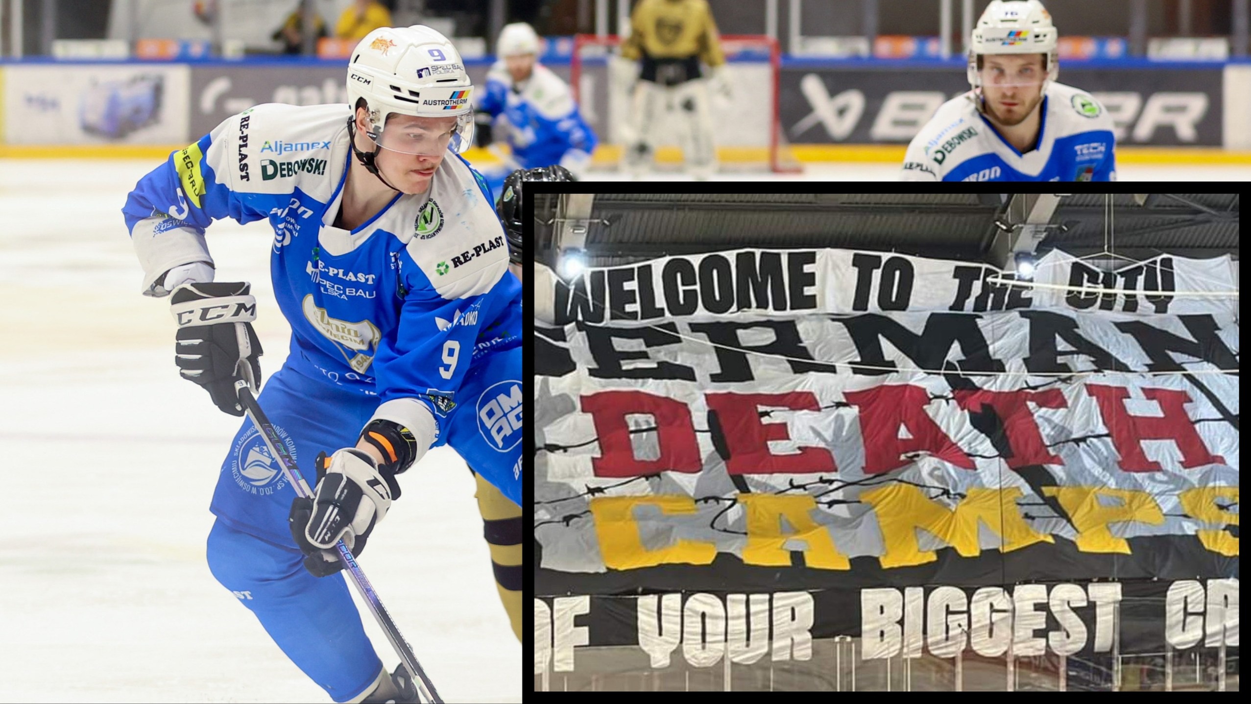 Unia Oświęcim musi zapłacić karę. Kibice wywiesili transparent o „niemieckich obozach śmierci” – Sporty zimowe – Sport Wprost