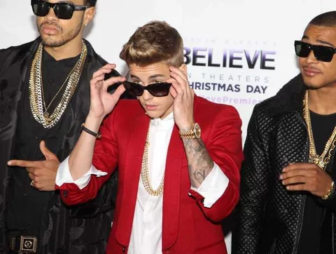 Justin Bieber na premierze filmu "Believe", fot. Gimini / ABACAUSA / Newspix.pl