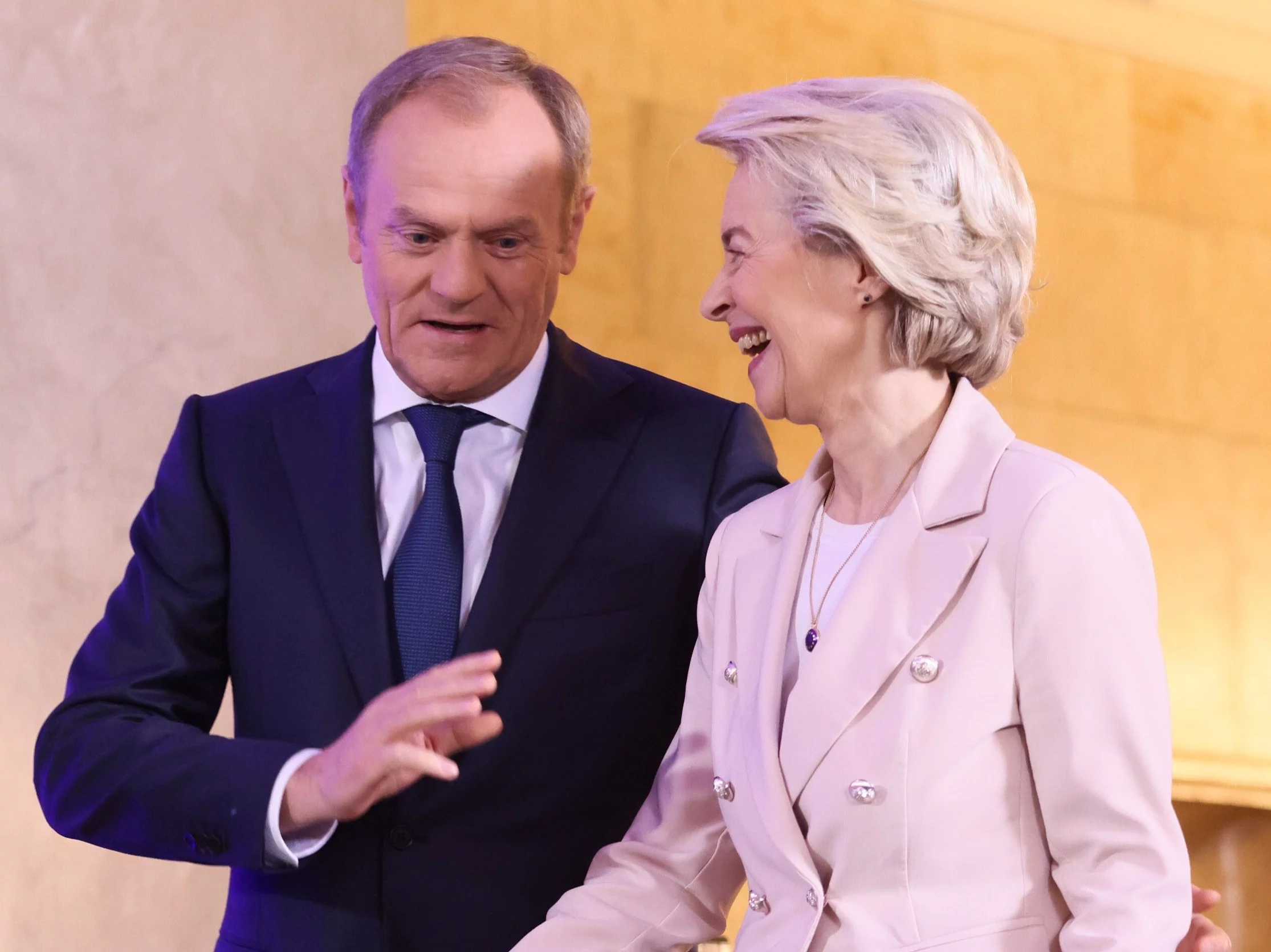 Premier Donald Tusk i przewodnicząca Komisji Europejskiej Ursula von der Leyen