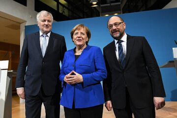 Horst Seehofer, Angela Merkel, Martin Schulz