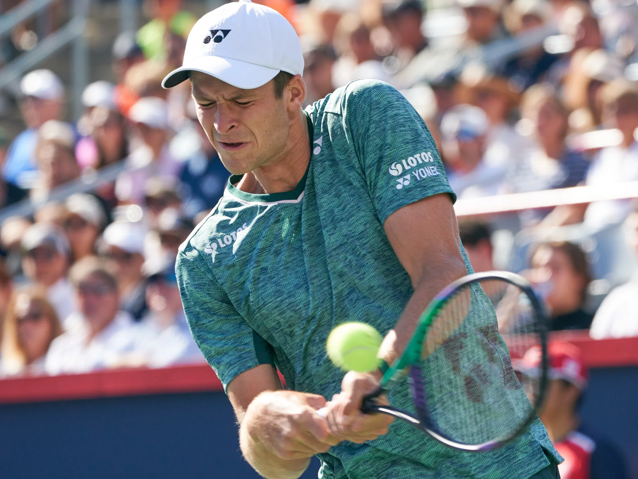 Hubert Hurkacz podczas meczu ATP Montreal