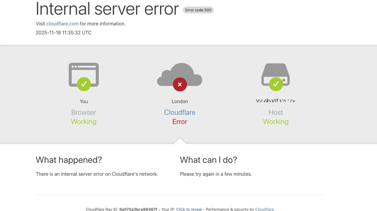 Taki komunikat widziało wielu internautów po awarii Cloudflare