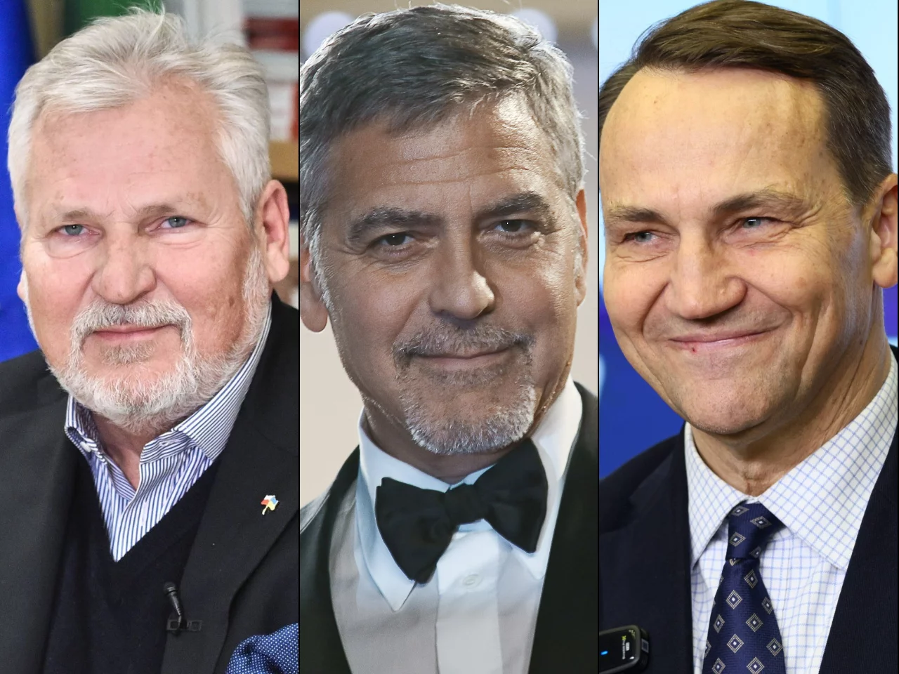 Aleksander Kwaśniewski, George Clooney, Radosław Sikorski