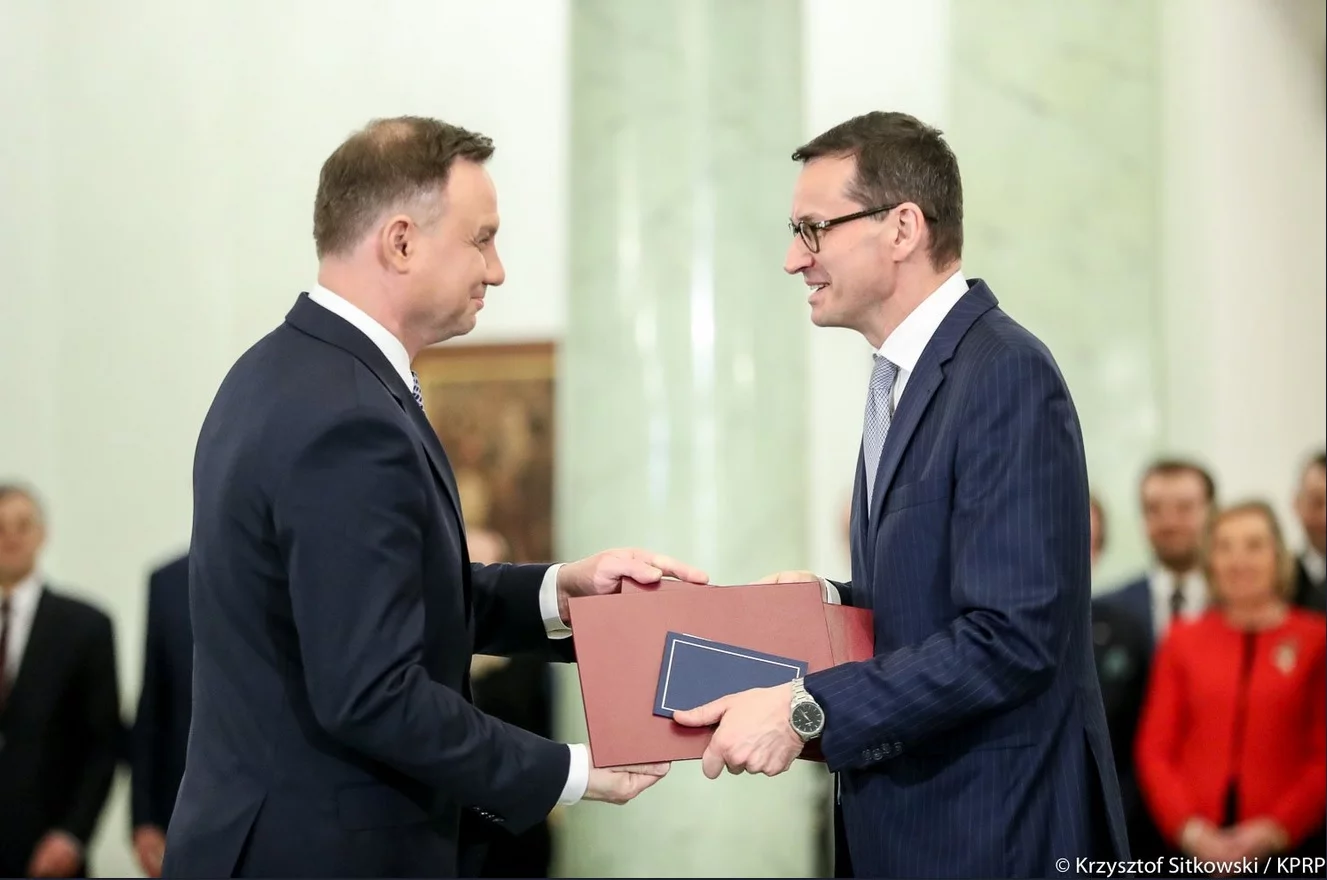 Prezydent Andrzej Duda, premier Mateusz Morawiecki