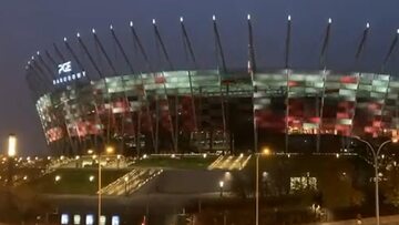 Iluminacja na Stadionie Narodowym z okazji 15-lecia CBA