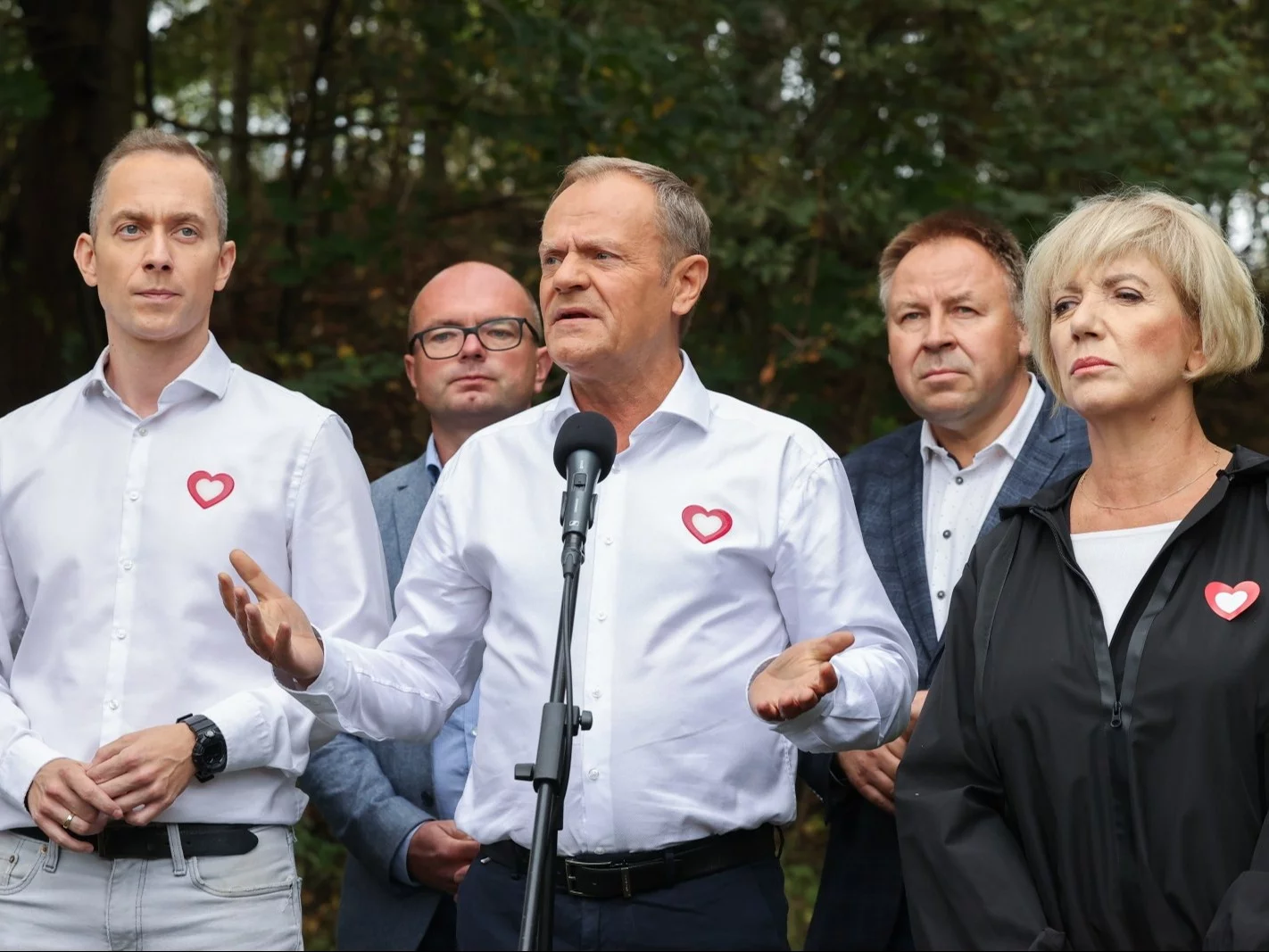 Donald Tusk na konferencji w Zgierzu