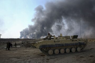 Iraccy żołnierze podczas walk w Mosulu