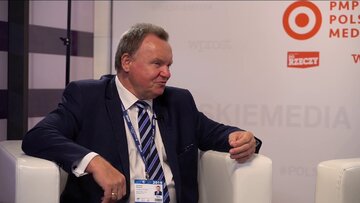 Ireneusz Merchel - Prezes Zarządu PKP PLK S.A. w strefie PMPG Polskie Media na Forum Ekonomicznym w Krynicy