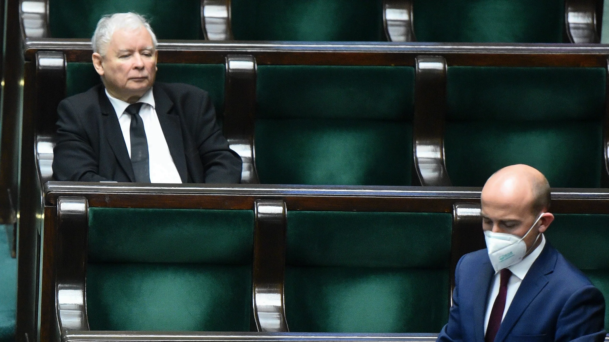 Jarosław Kaczyński i Borys Budka w Sejmie