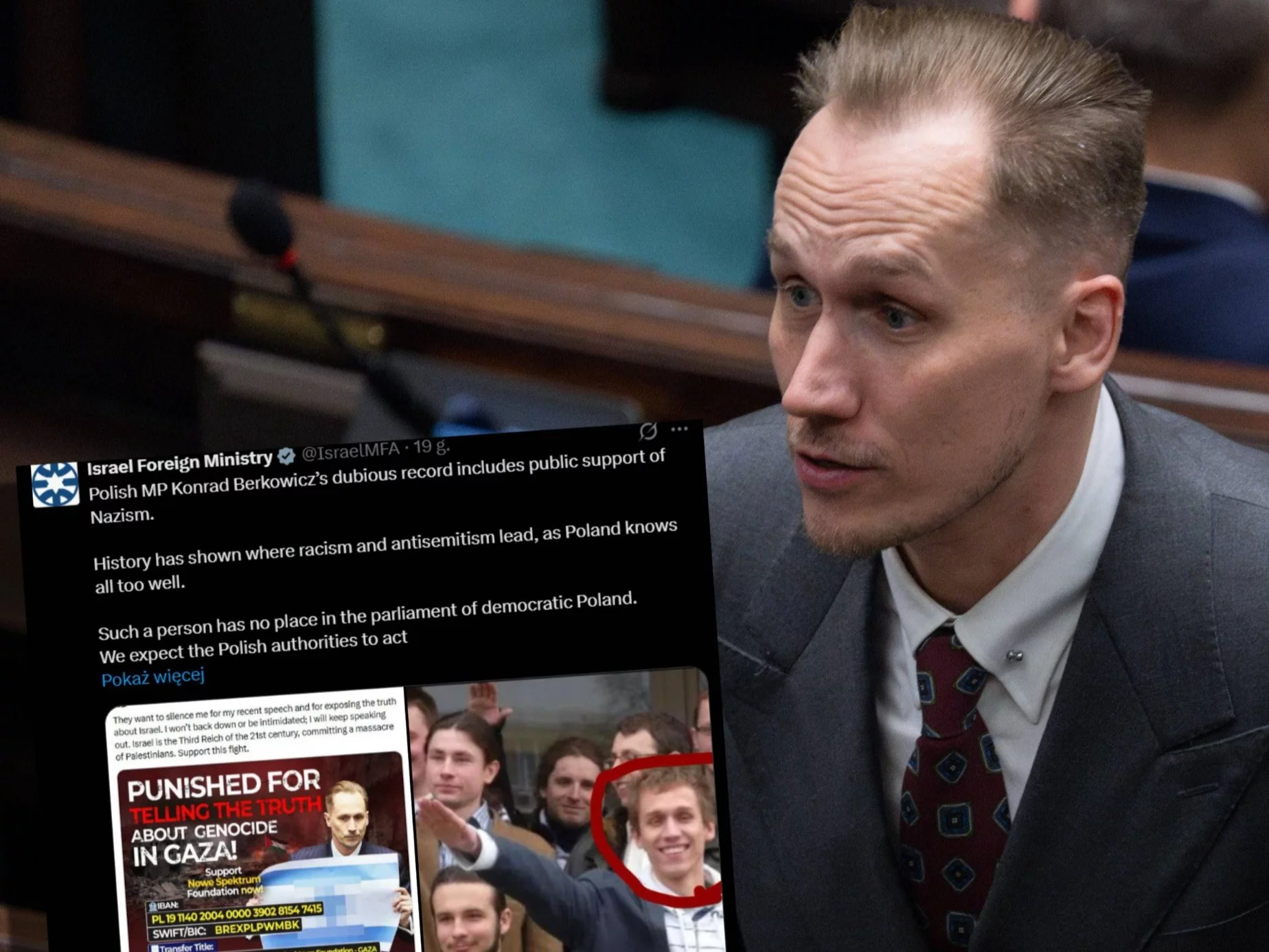 Izraelskie MSZ mści się na Berkowiczu. Cios w polityka Konfederacji