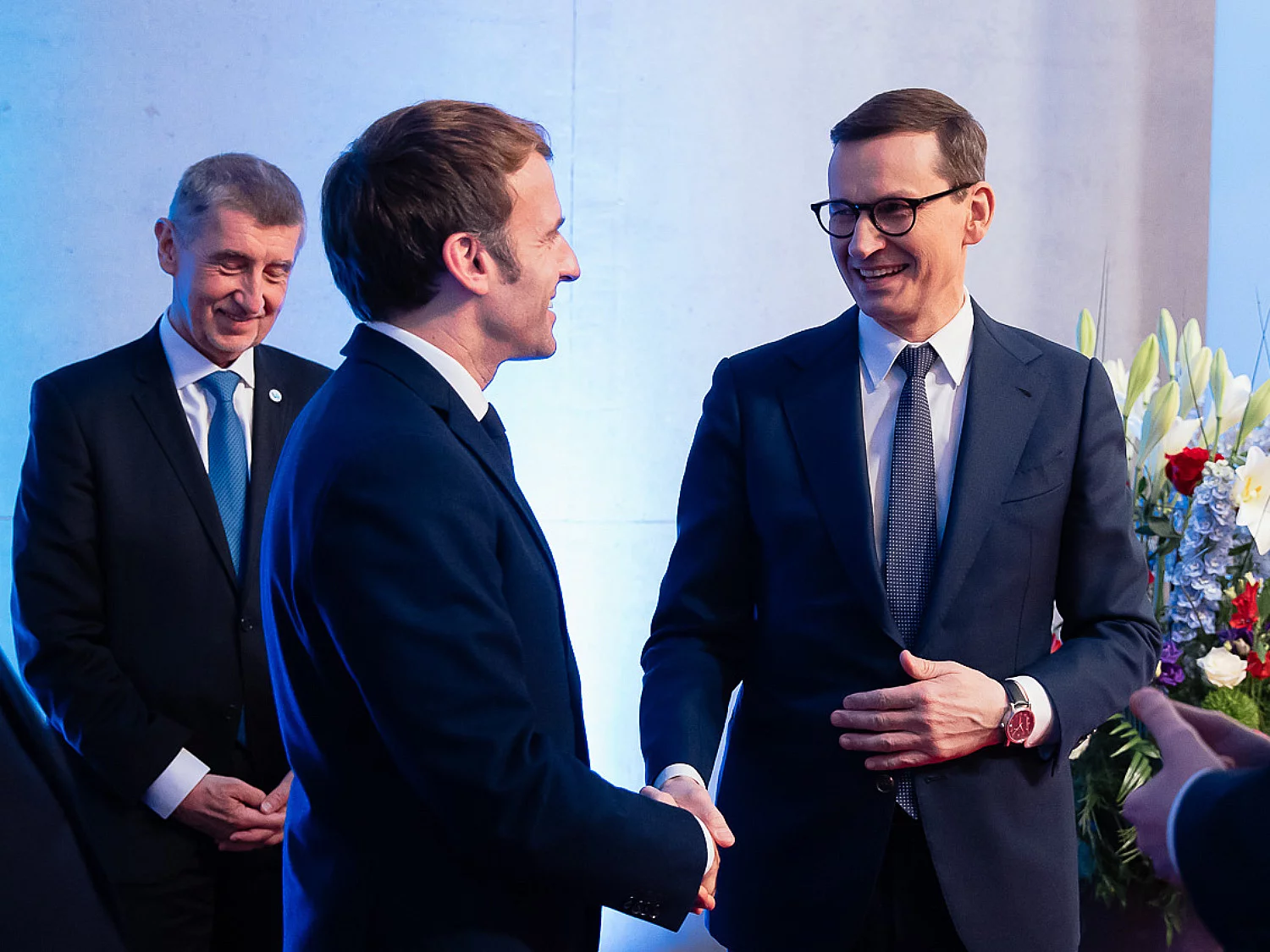 Emmanuel Macron i Mateusz Morawiecki