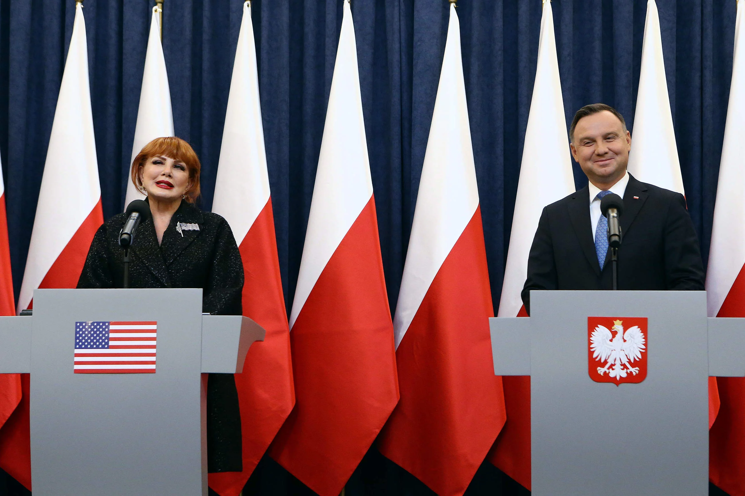 Georgette Mosbacher i Andrzej Duda