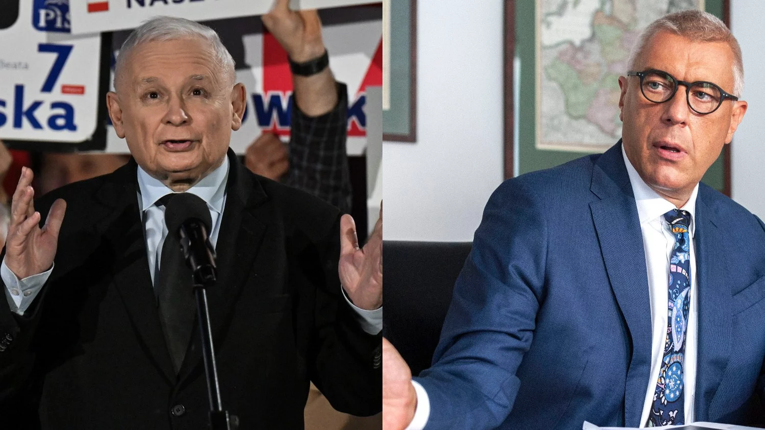 Prezes PiS Jarosław Kaczyński, adwokat Roman Giertych