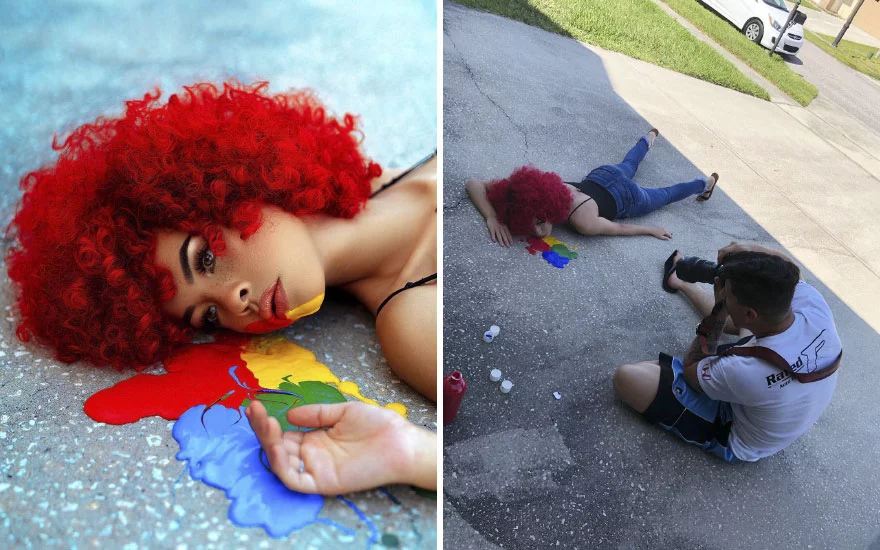 Efekt końcowy w zestawieniu z kadrem „od kuchni”