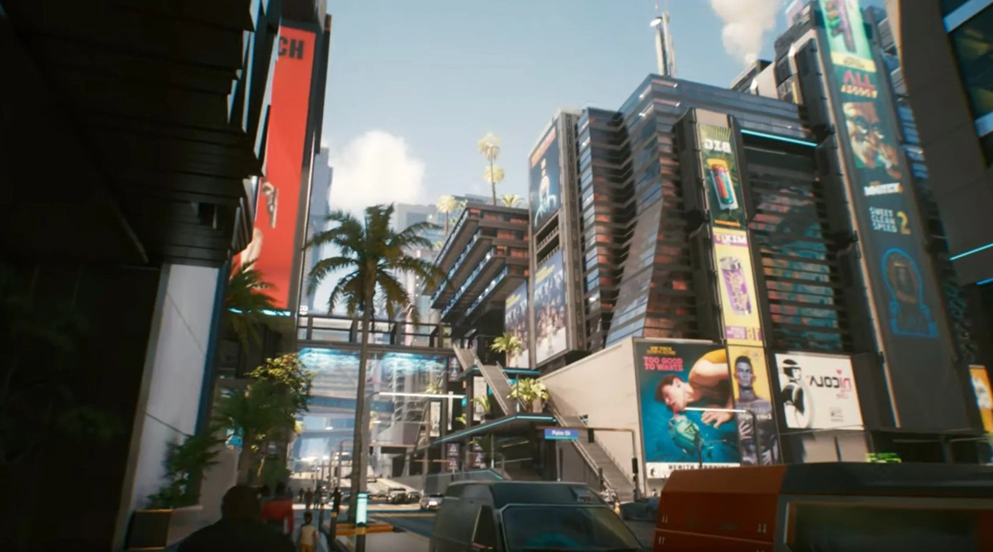 Screen ze zwiastuna gry Cyberpunk 2077