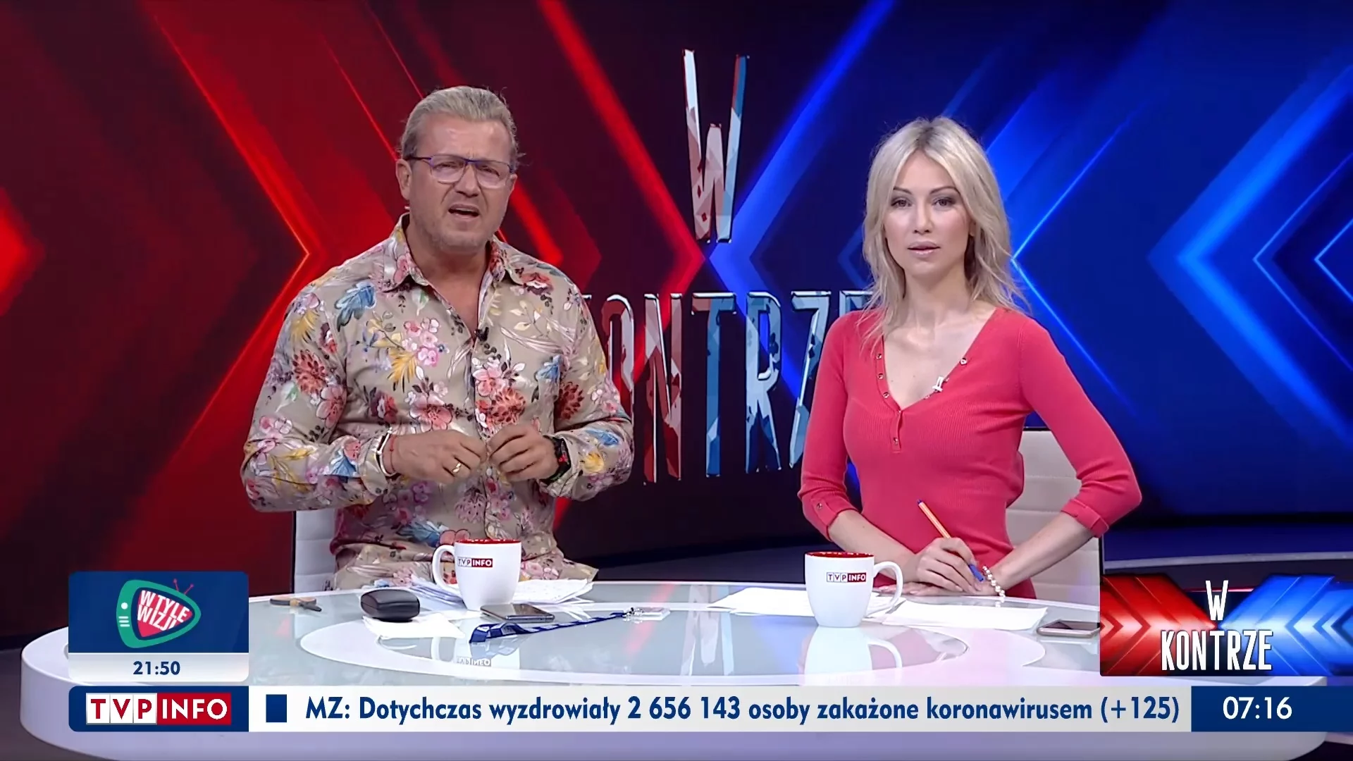 Kadr z programu „W kontrze” w TVP Info