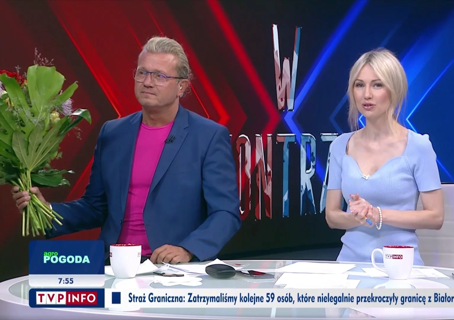 Kadr z programu „W kontrze” w TVP Info