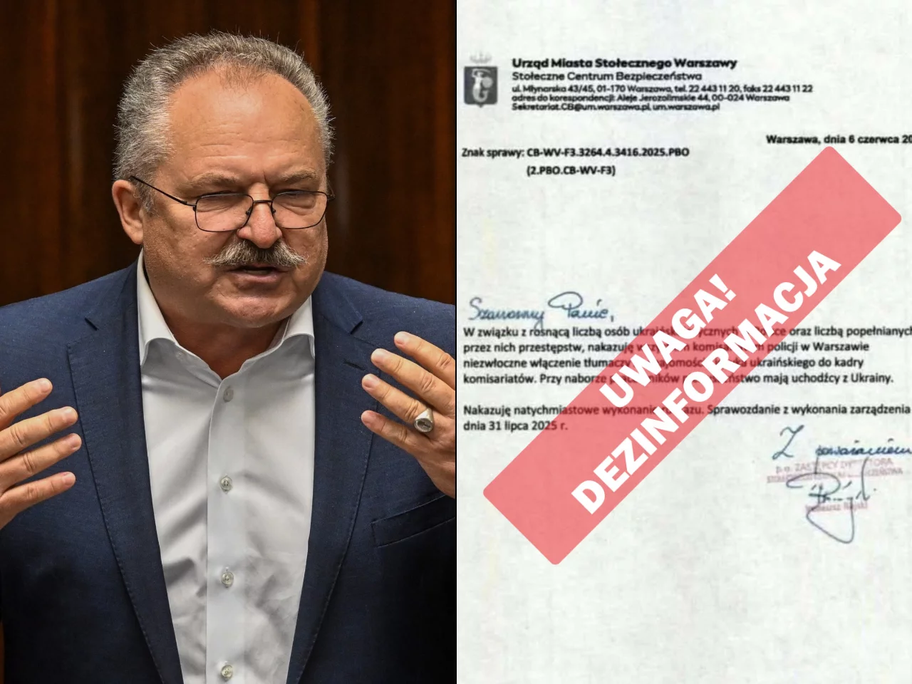 Jakubiak, dezinformacja