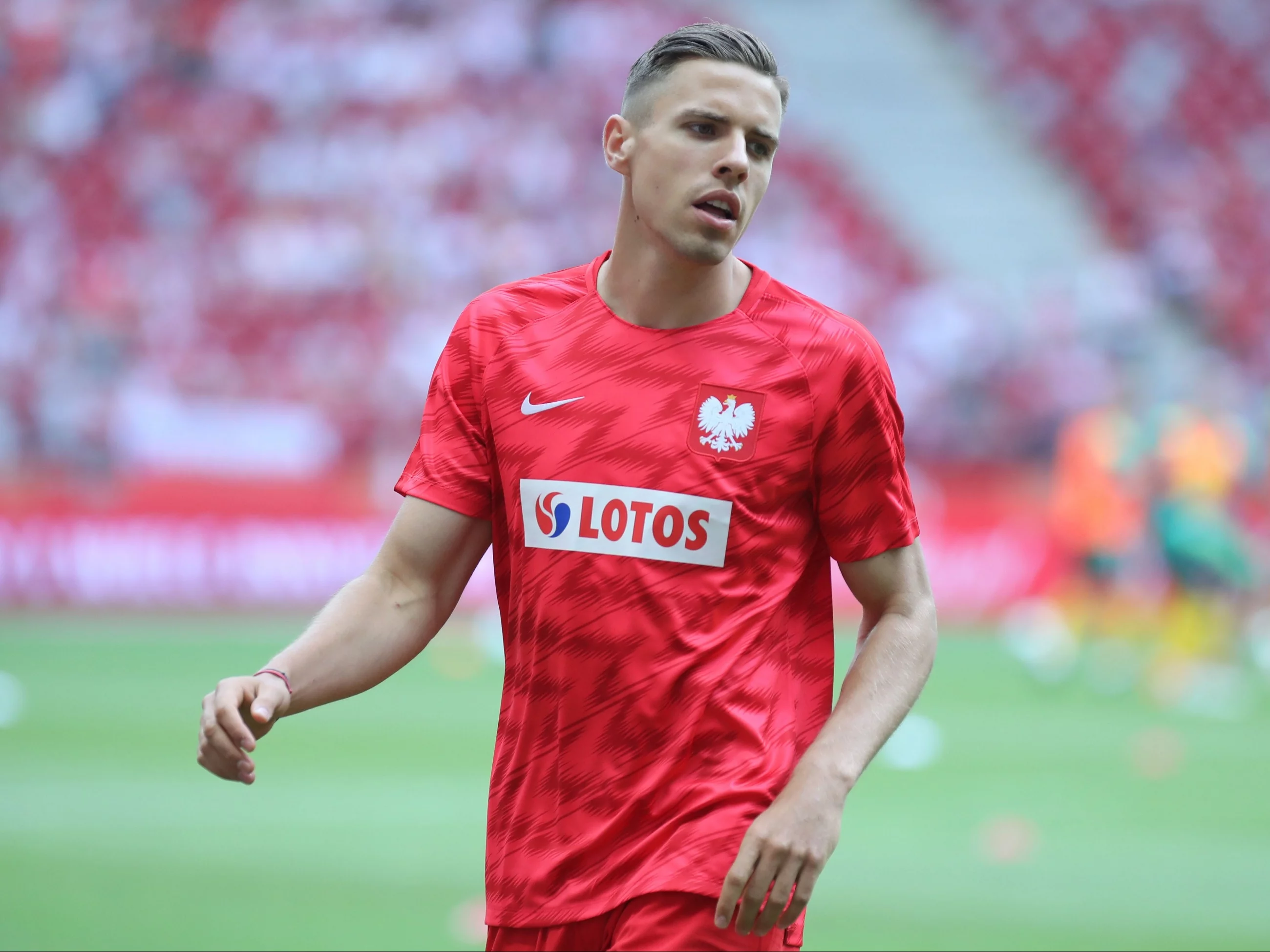 Jan Bednarek w stroju reprezentacji Polski