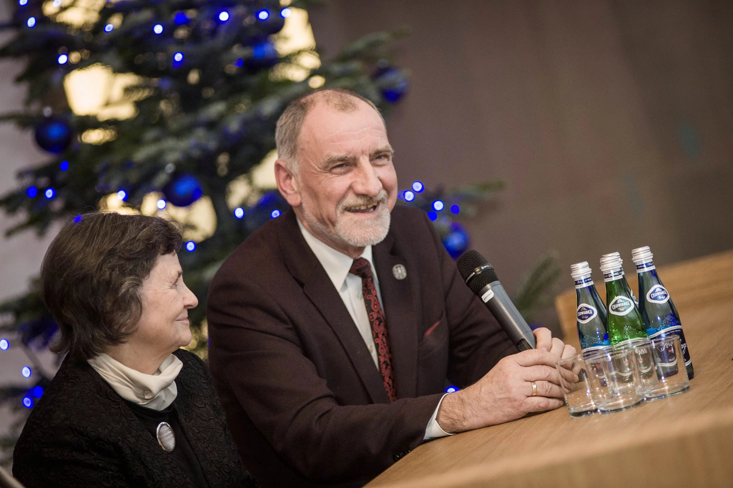 Janina Milewska-Duda i Jan Tadeusz Duda podczas premiery ksiązki "Rodzice prezydenta"