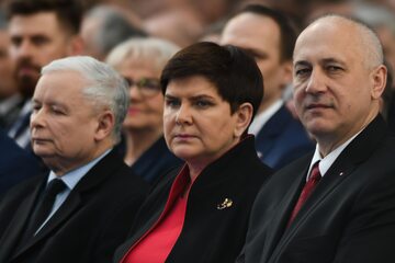 Jarosław Kaczyński, Beata Szydło i Joachim Brudziński