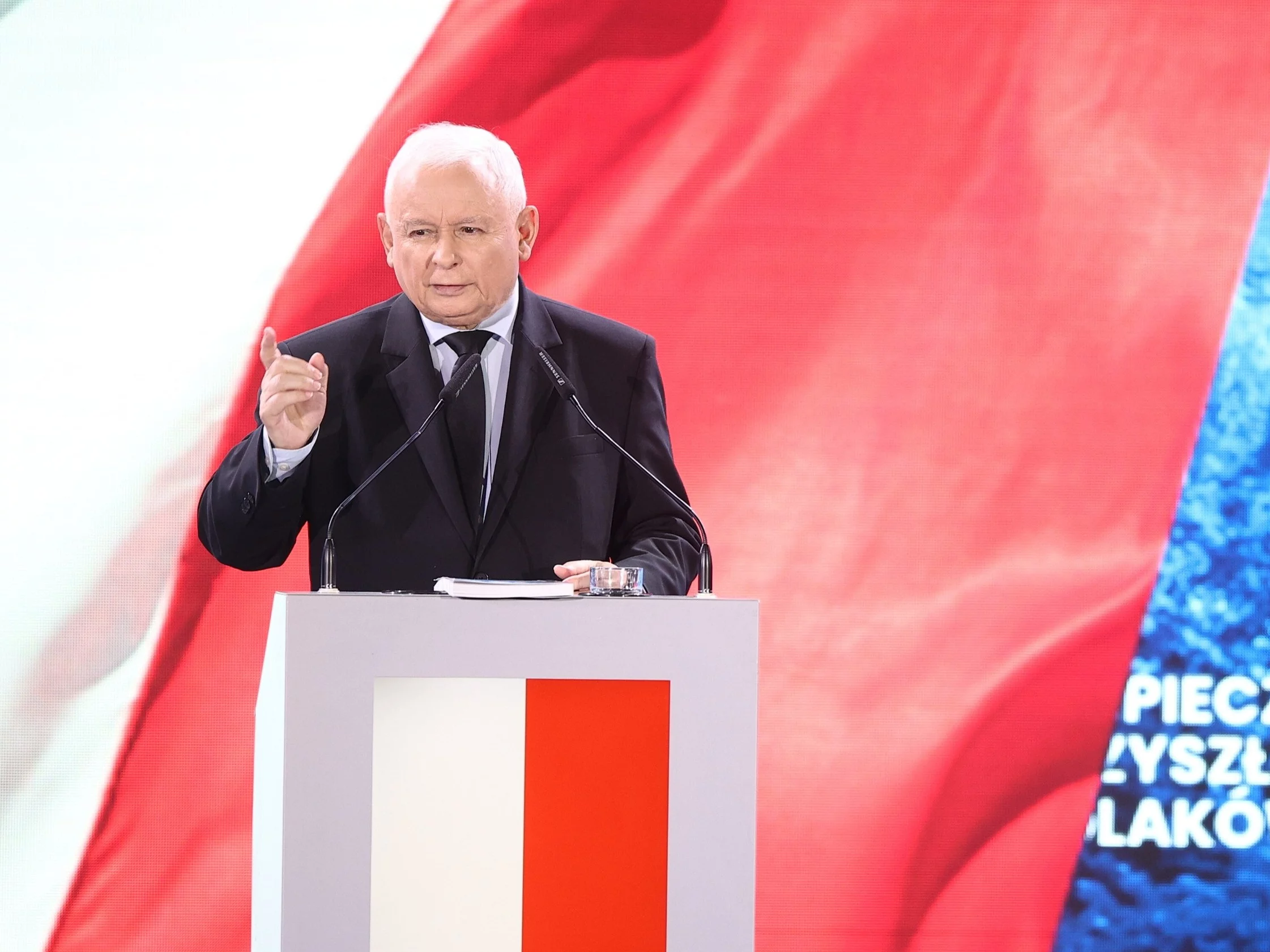 Jarosław Kaczyński na konwencji w Końskich