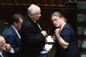 Jarosław Kaczyński i Krystyna Pawłowicz w Sejmie