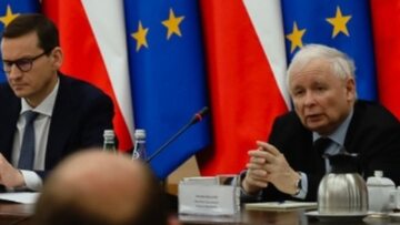 Jarosław Kaczyński i Mateusz Morawiecki na spotkaniu w KPRM
